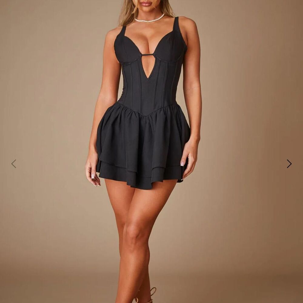 Murci Women's Black Mini A Line Dress